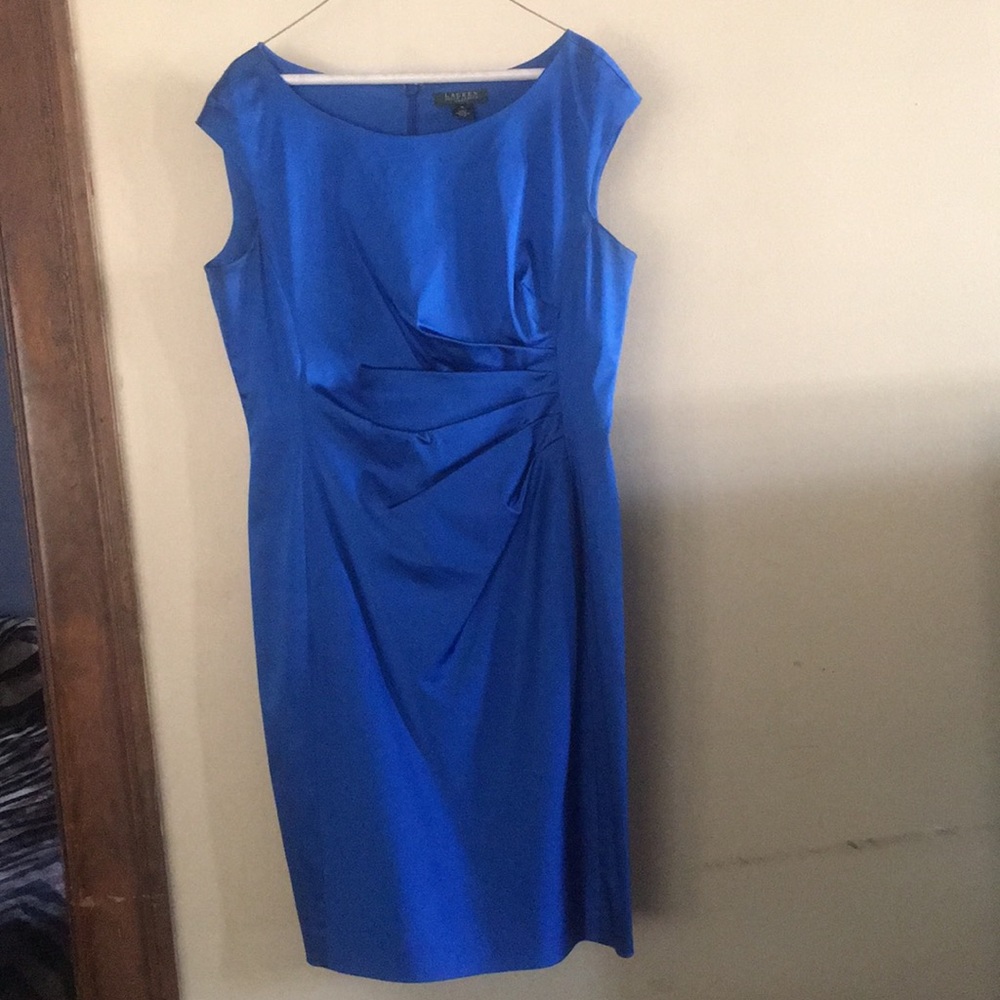 Blue satin dress